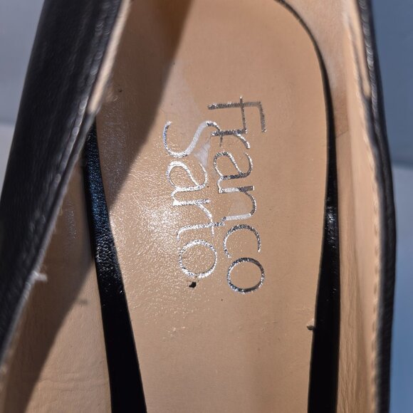 Franco Sarto L-Abree Women's Black Leather Pointed Toe High Block Heels Size 8M - Picture 7 of 7